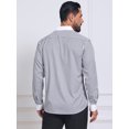 thumbnail image 3 of INSPIRE CHIC Men's Striped Button Down Long Sleeve Stretch Business Shirts M Black, 3 of 4