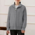 thumbnail image 2 of DxhmoneyHX Boys Sweater Fashion Solid Full Zip up Jacket Ribbed Knit Mock Neck Soft Comfy Warm Long Sleeve Going Out Tops Cardigan Sweaters Size 7 Years, 2 of 8