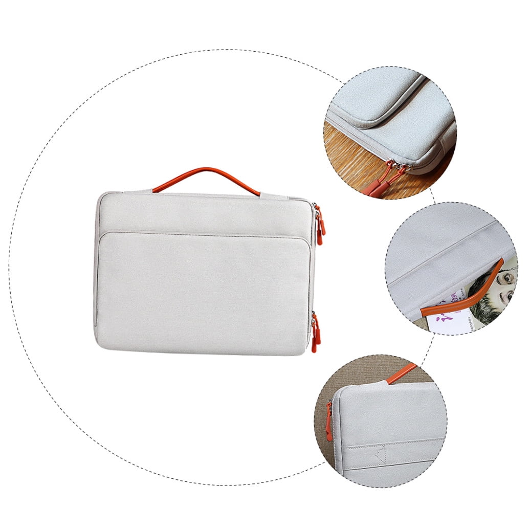 IBASETOY 1Pc Laptop Carrying Bag Light Grey Notebook Storage Bag with Simple Stylish Design and Multiple Layers