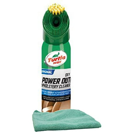 Turtle Wax Power Out Upholstery Cleaner (18 oz) Bundle With Microfiber Cloth (2