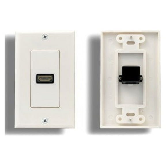 Kentek HDMI Wall Plate Cover with Single Port 1 Port Connector Female to Female F/F White