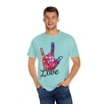 thumbnail image 4 of Novelty Deafened Deafen Signs Acknowledgement Interpreter Humorous Person With Disabilities Hard Of Hearing Unisex Garment-Dyed T-shirt, 4 of 4