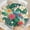 Tropical Leaves, variant on Round Fitted Tablecloth with Elastic Tropical Palm Leaves Outdoor Tablecloth Round Table Cover Waterproof Tablecloth for Kitchen Party Picnic Fits 36-44" Diameter Round Tables