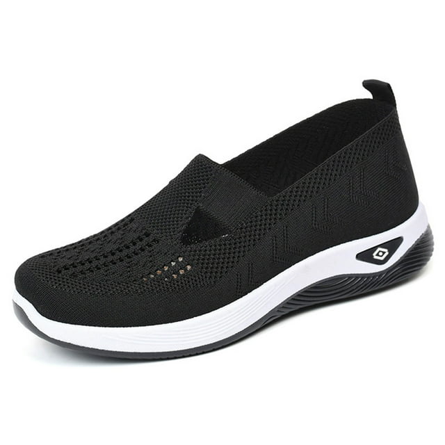 Chaussures Décontractées pour Femmes Mode Été Chaussures de Sport Semelle Plate Non Maille Creuse Respirante Douce Style Décontracté
