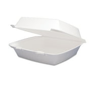 Dart Foam Hinged Lid Containers, 1-Compartment, 8.38 x 7.78 x 3.25, White, 200/Carton -DCC85HT1R