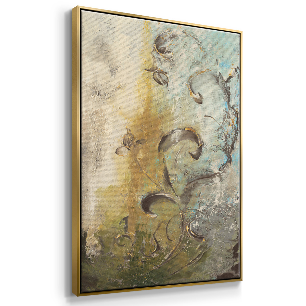 Enchanted Garden I Framed Premium Gallery Wrapped Canvas - Ready to Hang - 17 x 25 - Gold Floating Frame