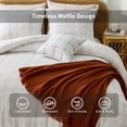 thumbnail image 6 of Regency Heights Waffle Weave Duvet Cover Set King/Cal King Size, Breathable Duvet Cover Set for All Season, 3-Piece Textured Bedding Set with Pillow Shams, White/Multi Color, 6 of 7