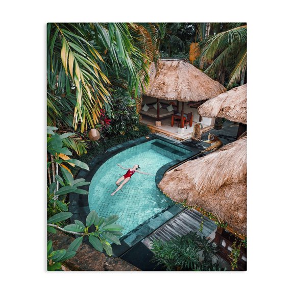 Stupell Industries Modern Female Tropical Pool Jungle Canvas Art, 16 x 20, by Ziwei Li