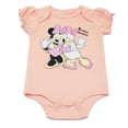 thumbnail image 3 of Disney Clothes Baby Girls 3-Pack Bodysuits – Minnie Mouse Short Sleeve Outfit Set (Pink/Purple) – 0/3M, 3 of 5