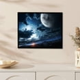 thumbnail image 3 of FANNA Moon Planet Space Decorative Wall Art with Black Border, Various Sizes, for Bedroom Living Room Home Decor 20x16in, 3 of 4