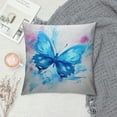 thumbnail image 2 of JRXY Throw Pillow Covers Decorative Cushion Case, Art Decor Watercolor Blue Splash Ink Butterfly and Flower Pillow Covers for Living Room Bedroom Decor,Square Couch/Sofa/Bed Pillow Cases  White, 2 of 5
