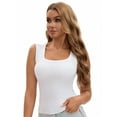 thumbnail image 4 of Unique Bargains Women's U Neck Tank with Built-In Bras L White, 4 of 6
