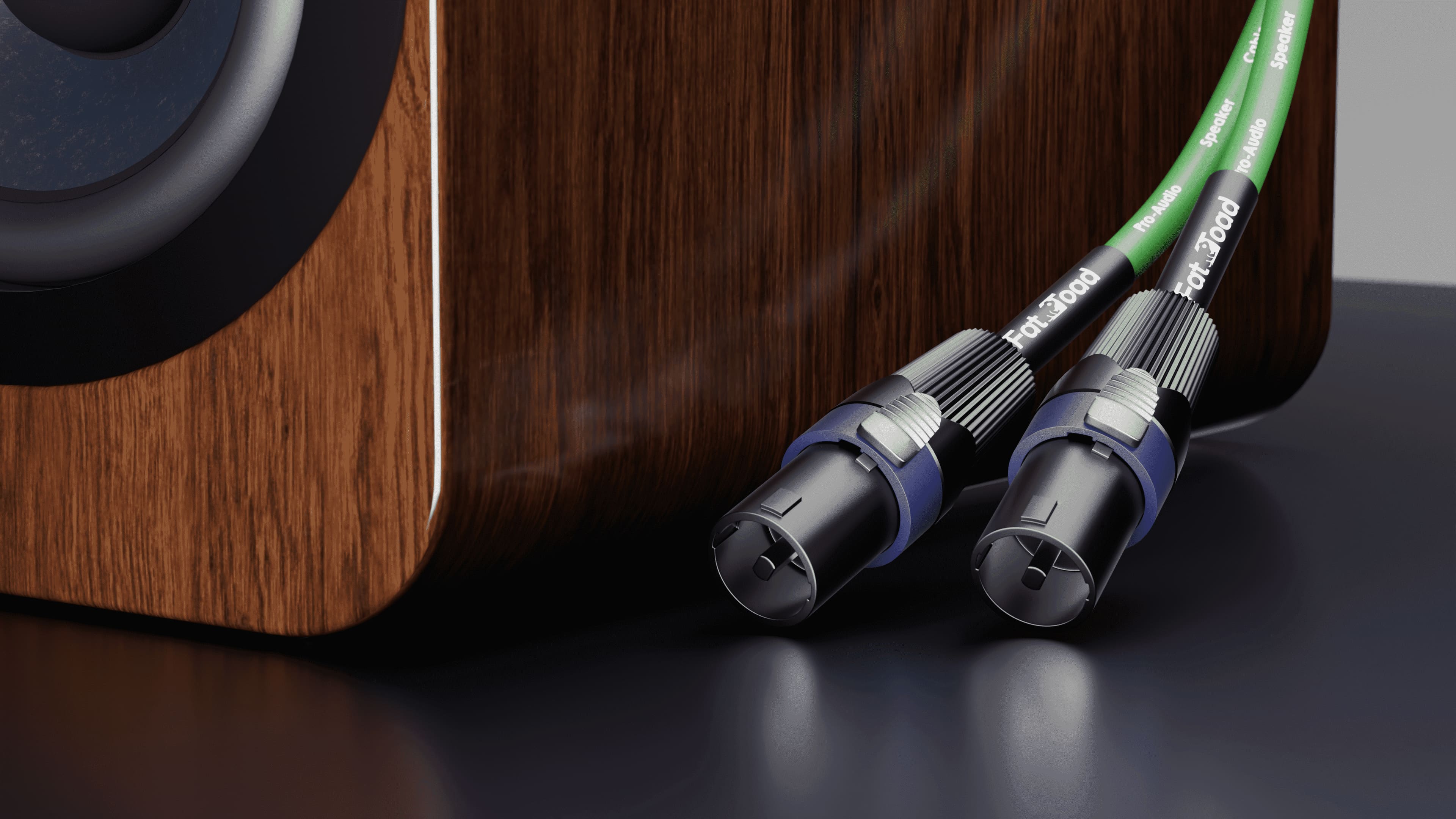 Speakon to Speakon Cables (2 Pack) by Fat Toad 25ft Professional DJ Pro Audio Green Speaker PA Cord with Twist Lock Connector 12 AWG Wire for Impeccable Studio Recording & Stage Performance Gear