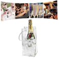 thumbnail image 1 of 4-Pack Wine Cooler Bags Ice Bags Transparent PVC Portable Wine Bottle Cooler Bags Champagne Ice Bags with Handle, 1 of 3