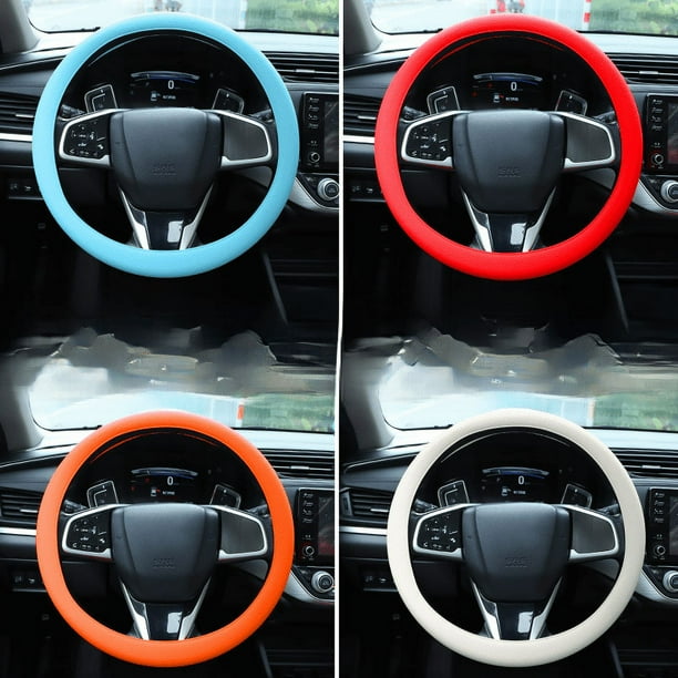 Funda de silicona para volante de coche, de verano, para hombre y mujer, antideslizante, absorbente del sudor, universal, para las cuatro estaciones, fina y suave
