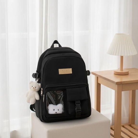 Back to School Backpacks for Teens Zrova Nylon Backpack Set w/4 Folders 12 Markers School Travel Daily Commute