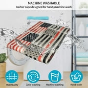 Thin Red America Line Flag Hair Cutting Cape 66 x 55 Salon Cape with Adjustable Neckline for Stylists and Home Use