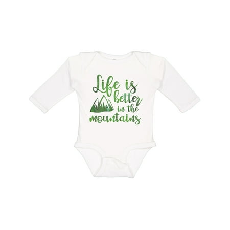 

Inktastic Life s Better Mountains Gift Baby Girl Long Sleeve Bodysuit
