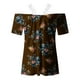 thumbnail image 5 of Blusa informal de manga corta con cuello en V y encaje con hombros descubiertos para mujer OAVQHLG3B Store  lin121212, 5 of 5