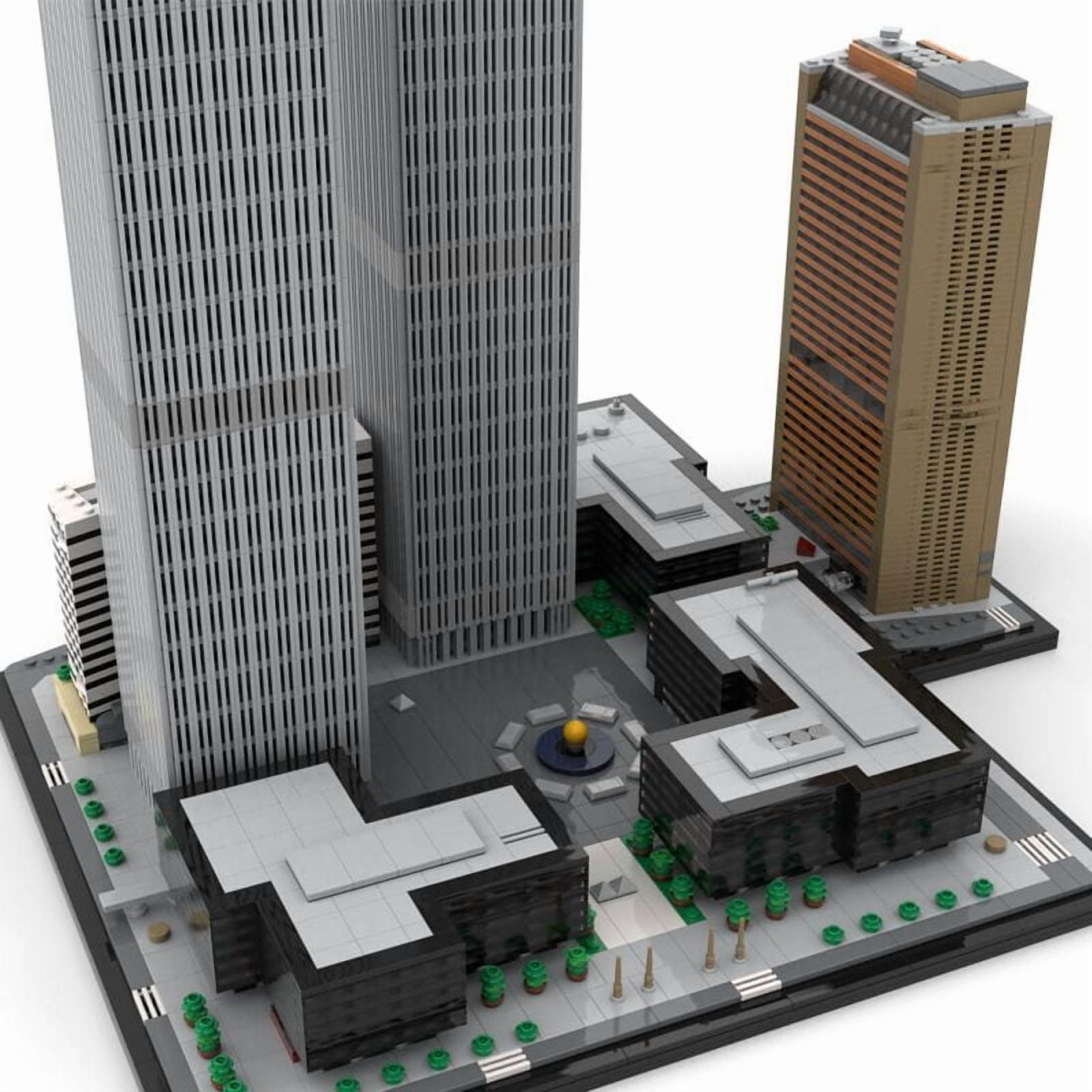 MOC-177998 World Trade Center Complex Modular Building Blocks Set Skyscraper MOC Bricks Toys 1：800 Model 7124pcs