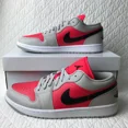 thumbnail image 3 of Ni - ke Ni - ke Air Jordan 1 Low Shoes Women’s SZ 12 Light Iron Ore Siren Red DC0774-060, 3 of 5