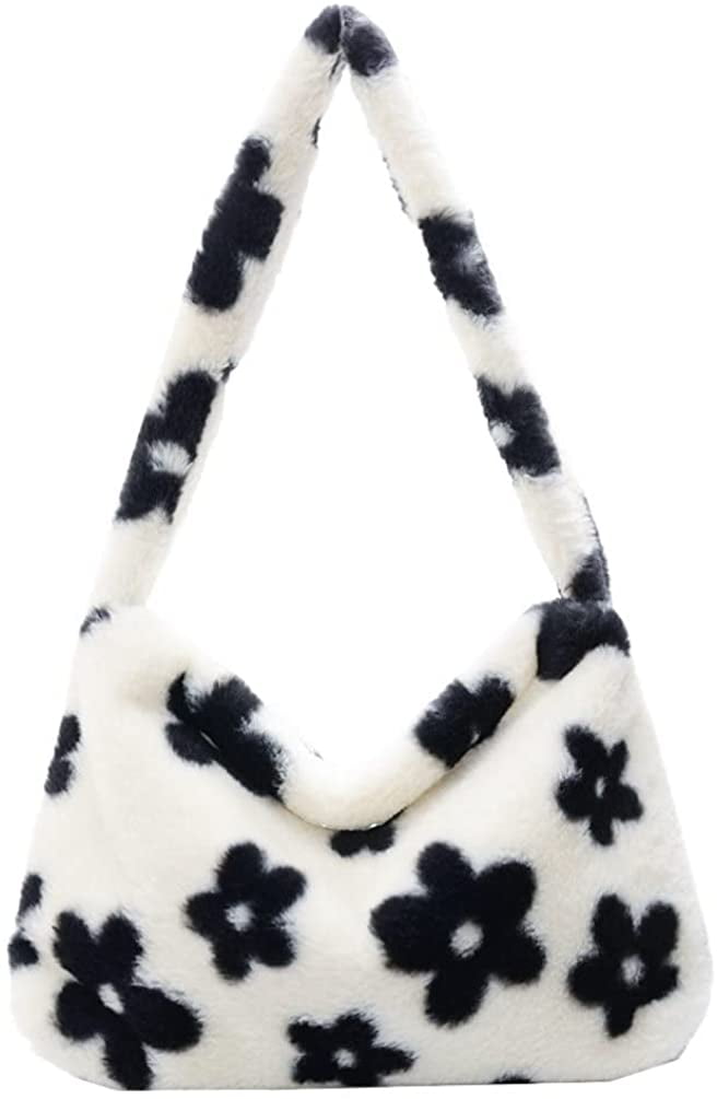 fluffy flower tote bag