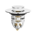 thumbnail image 2 of Bathroom Sink Stopper,Universal Basin Pop Up Bathroom Drain Stopper, for 1.1~1.5 in U.S. Standard Drain Holes, with Hair Catcher Anti Clogging Bathroom Sink Drain Strainer (Silver), 2 of 8