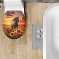thumbnail image 4 of SEANATIVE Sunflower Horse Toilet Seat Covers for Bathroom Elongated Toilet Lid Covers Aesthetic Fall Oblong Toilet Seat Cover Washable Bathroom Decor Accessories, 4 of 6