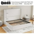 thumbnail image 4 of Merluxy Queen Bed Frame with Lift Up Storage and Linen Upholstered/Wingback Headboard/White, 4 of 6