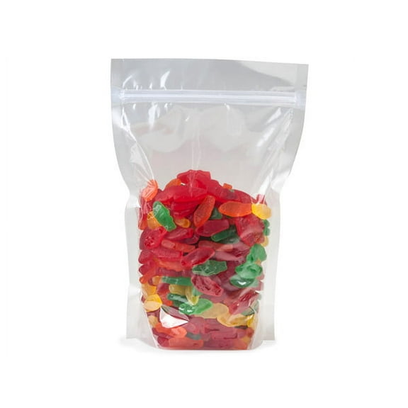 Pack of 50, 6 x 9 x 2.5" 2.5 Mil Clear Bags w/Stand Up Zipper Top for Easy Opening & Re-Closing