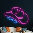 thumbnail image 4 of Handmadetneonsign Howdy Cowboy Hat Neon Sign, Western Cowboy Art Decor, Country Living Led Wall Decor, 4 of 4