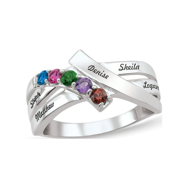 Engravable birthstone rings deals