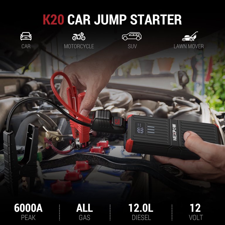 NEXPOW 6000A Car Jump Starter, 12V Battery Booster for Gas or