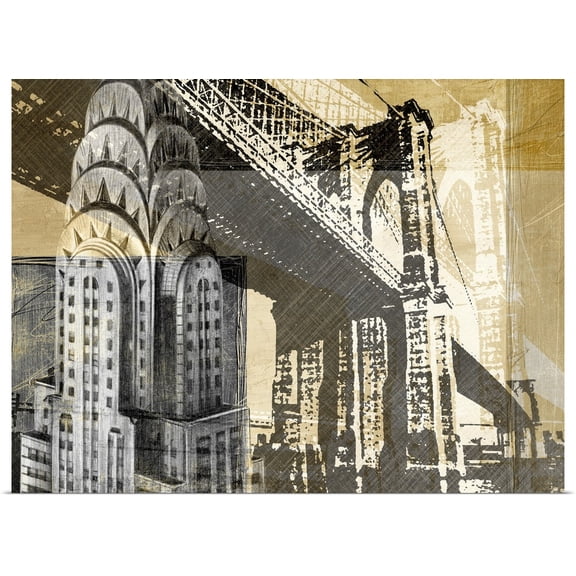 Great BIG Canvas | Rolled Ethan Harper Poster Print entitled Metropolitan Collage I
