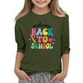 thumbnail image 2 of Grblisyd GirlsTops 3/4 Sleeve Back To School Kids Cute Letter Print Crewneck T-Shirts Summer Blouse Graphic Tees 10-12 Years, 2 of 4