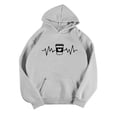thumbnail image 4 of Pullover Sweaters for Women Hoodie Fall Winter Loose Fit Hooded Long-sleeved Kimono Off the Shoulder Hoody Graphiprint Leisure Cotton Sweatshirt Hoodies(Grey,XL), 4 of 5