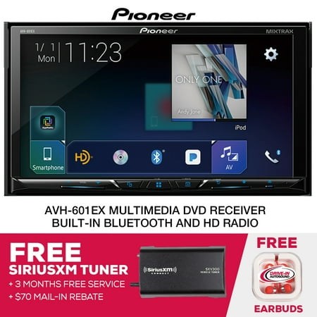 Pioneer AVH-601EX  DVD Receiver Bluetooth HD Radio Tuner (Best Hd Radio Receiver)