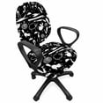thumbnail image 1 of Animals Office Chair Slipcover, Funny Motifs Surreal Shapes in Monochrome Style Rabbits Snakes Dogs, Protective Stretch Decorative Fabric Cover, Standard Size, Charcoal Grey and White, by Ambesonne, 1 of 5