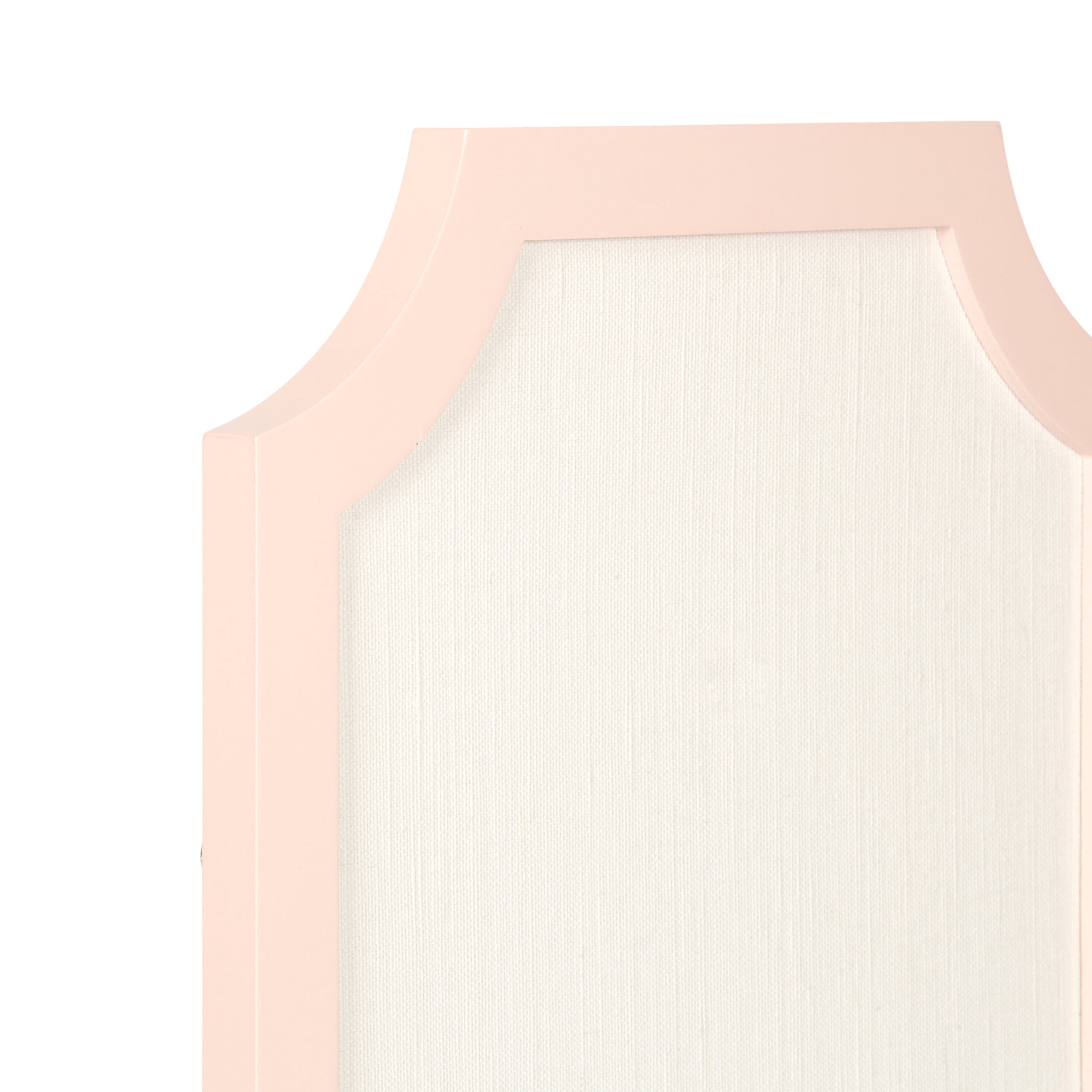 Kate and Laurel Holbrook Glam Framed Scallop Fabric Pinboard, 15 x 24, Pink, Decorative Modern Scalloped Bulletin Board for Use as Vision Board or Wall Organization