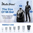 thumbnail image 2 of Plastic Prince 55 Gallon Trash Bags Heavy Duty Large Contractor Garbage Bags for Rubbermaid Brute 44-55 Gallon Trash Cans 38x58 Black Trash Can Liners 1.5 Mil, Pack of 100, 2 of 8
