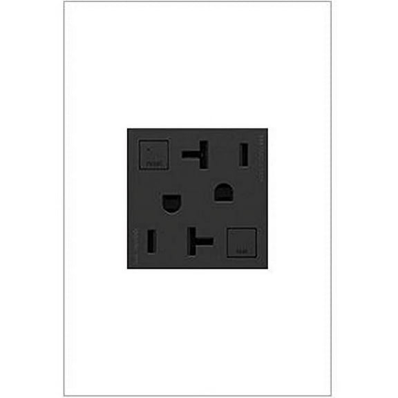 Legrand Adorne Tamper-Resistant Self-Test Electrical GFCI Outlet, 20A, Graphite Finish, AGFTR2202G4