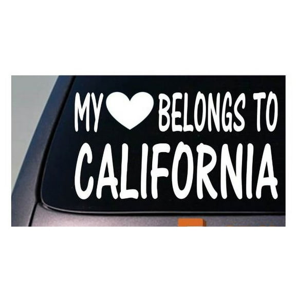 My heart belongs to California *D875* sticker decal