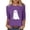 Purple-Halloween Shirts, variant on Jsaierl Women's Halloween Shirts Cute Pumpkin Ghost Graphic Tees Work Crewneck T-shirt 3/4 Sleeve Tunic Blouse Tops Halloween Gifts