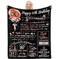 thumbnail image 1 of LHSHID 60th Birthday Gifts for Women Men Best 60th Birthday Gift Ideas Happy 60th Birthday Gifts Decorations Women 1963 60th Birthday Blanket Funny 60 Year Old Gifts for Mom Dad Sister 50x60in, 1 of 6