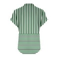 thumbnail image 4 of Shirts for Women under $10 Short Sleeve V-Neck Stripe Button Casual Printed Home T-shirt Blouses Green L, 4 of 5