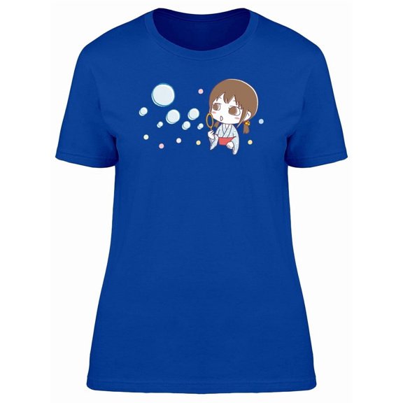 Cute Girl Soap Bubbles Tee Women's -Image by Shutterstock