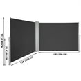 thumbnail image 3 of VEVORbrand Retractable Side Awning 236" x 71",Double Retractable Patio Screen Waterproof, Retractable Room Divider Black for Privacy, Garden, Outdoor, Patio and Terrace,Aluminum Aloy, 3 of 10