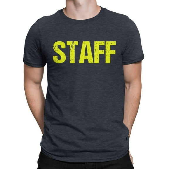 STAFF T-Shirt Charcoal Gray Mens Neon Tee Staff Event Large