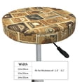 thumbnail image 4 of Bingfone coffee Stamps Padded Round Bar Stool Cover Cushion with Elastic Fabric Round Chair Seat - coffee Stamps, 4 of 7