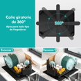 thumbnail image 2 of Escurridor de Trastes Acero Inoxidable para Encimera de Cocina, Escurridor de Platos Grande de un Solo Nivel para Fregadero con Porta Utensilios, Portavasos y Almohadilla de Secado (Negro), 2 of 6